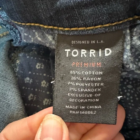 Torrid Blue Skinny Jeans with Contrast Stitching 14 GUC - Picture 7 of 11